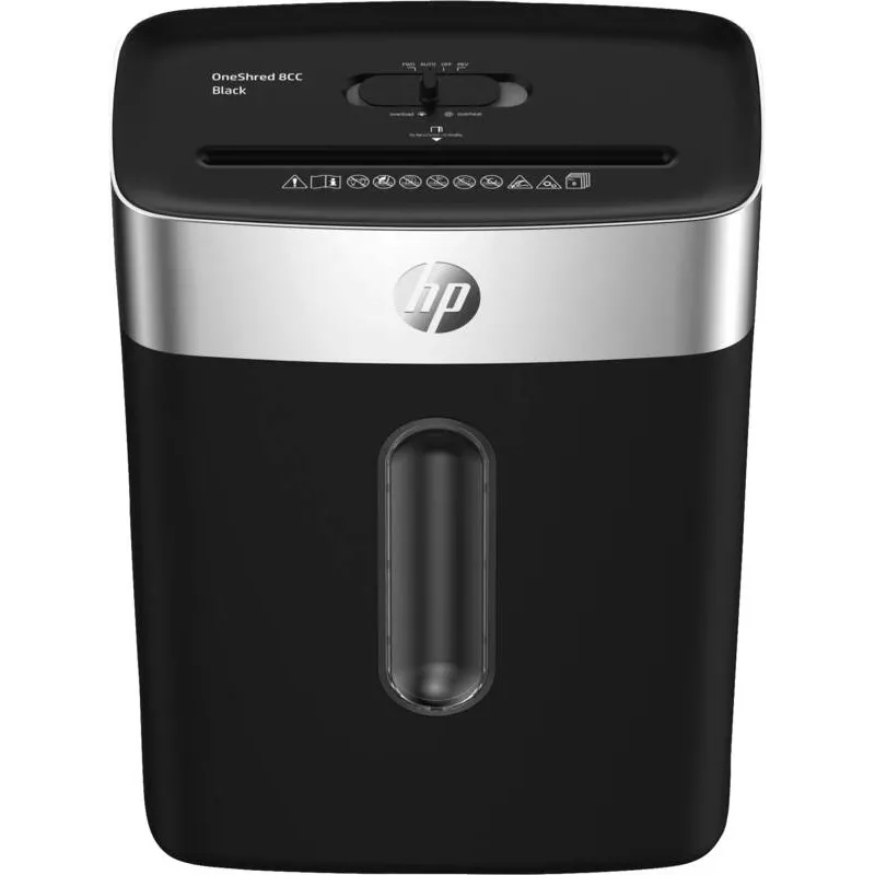 Popieriaus smulkintuvas HP OneShred 8CC, smulkinimas dalelėmis, 68 dB, 22 cm, juodas