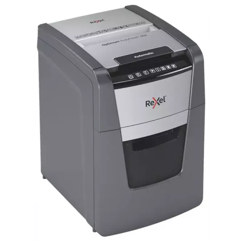 Rexel AutoFeed+ 90X popieriaus smulkintuvas kryžminis pjovimas 55 dB juoda, pilka