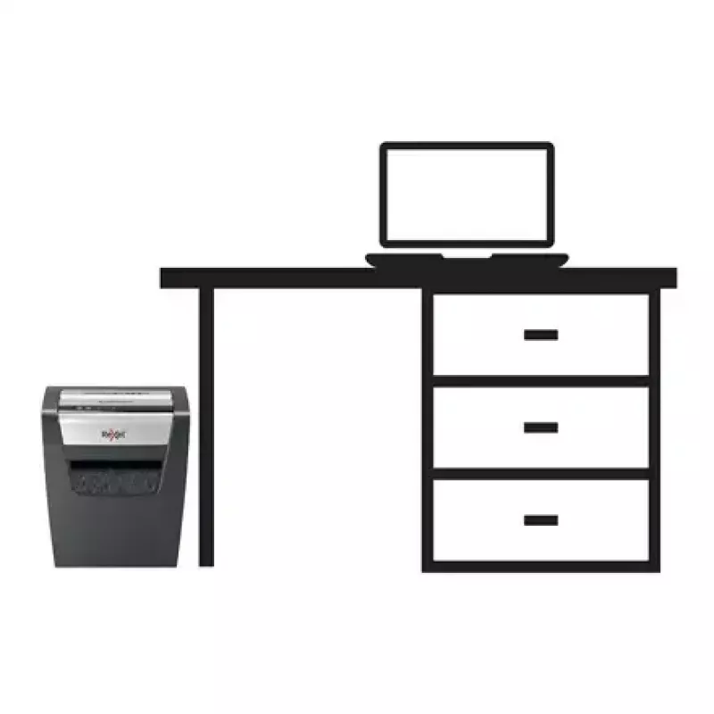 Popieriaus smulkintuvas REXEL Momentum X410 — smulkinimas dalelėmis P-4, 4 x 28 mm, 10 lapų talpa, 23 L krepšelis, apsauga nuo užstrigimo