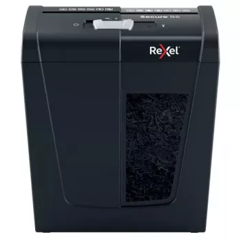 Popieriaus smulkintuvas REXEL Secure S5 – juostinis smulkintuvas, 5 lapų talpa, 6 mm pjūvis, 10 L krepšelis, P-2 saugumas, juodas