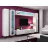 Vitrininė spinta Cama Meble VIGO 180 sieninė stiklinė 1800×400×300 mm balta/balta blizgi