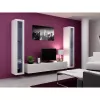 Vitrininė spinta Cama Meble VIGO 180 sieninė stiklinė 1800×400×300 mm balta/balta blizgi