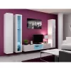Vitrininė spinta Cama Meble VIGO 180 sieninė stiklinė 1800×400×300 mm balta/balta blizgi
