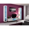 Vitrininė spinta Cama Meble VIGO 180 sieninė stiklinė 1800×400×300 mm balta/balta blizgi