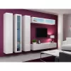Vitrininė spinta Cama Meble VIGO 180 sieninė stiklinė 1800×400×300 mm balta/balta blizgi