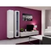 Vitrininė spinta Cama Meble VIGO 180 sieninė stiklinė 1800×400×300 mm balta/balta blizgi