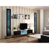 Sieninis vitrininis spintelė Cama Meble VIGO 180 1800×400×300 mm balta/juoda blizgi