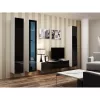 Sieninis vitrininis spintelė Cama Meble VIGO 180 1800×400×300 mm balta/juoda blizgi