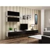 Sieninė vitrina cama meble VIGO 90 — stiklinė spintelė 90×350×320 mm balta/juoda blizgi