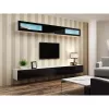 Sieninė vitrina cama meble VIGO 90 — stiklinė spintelė 90×350×320 mm balta/juoda blizgi