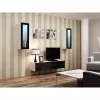Sieninė vitrina cama meble VIGO 90 — stiklinė spintelė 90×350×320 mm balta/juoda blizgi