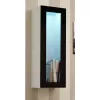 Sieninė vitrina cama meble VIGO 90 — stiklinė spintelė 90×350×320 mm balta/juoda blizgi