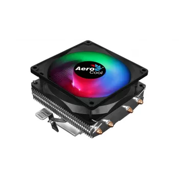 CPU aušintuvas AEROCOOL Air Frost 4 — 4 šilumos vamzdeliai, 90 mm ventiliatorius, TDP 125 W, aliumininiai radiatoriai, juodas