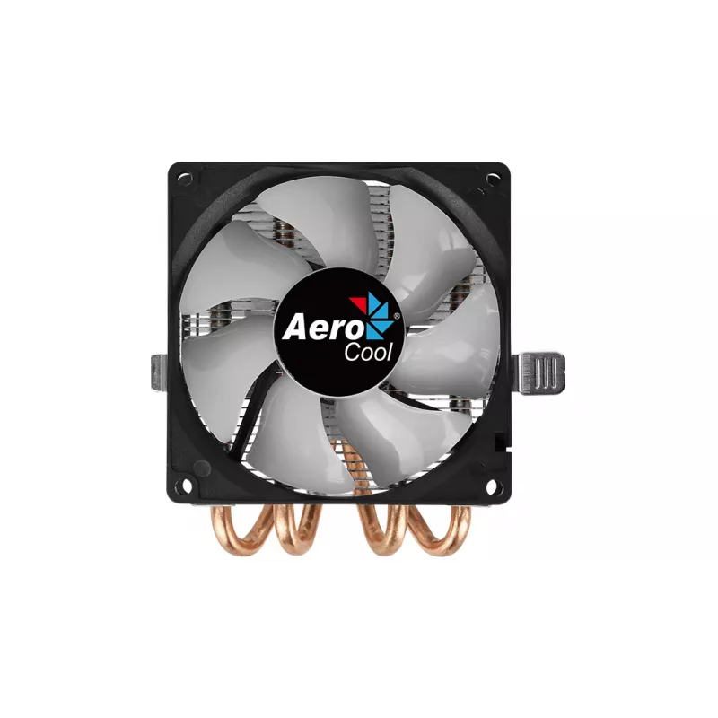CPU aušintuvas AEROCOOL Air Frost 4 — 4 šilumos vamzdeliai, 90 mm ventiliatorius, TDP 125 W, aliumininiai radiatoriai, juodas
