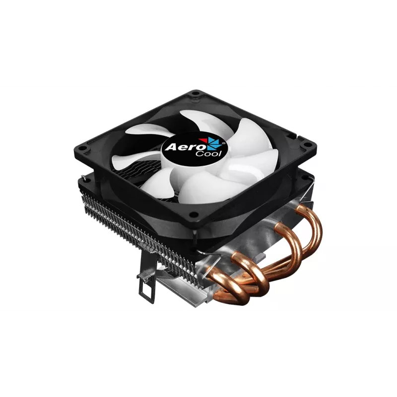 CPU aušintuvas AEROCOOL Air Frost 4 — 4 šilumos vamzdeliai, 90 mm ventiliatorius, TDP 125 W, aliumininiai radiatoriai, juodas