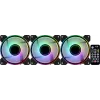 Aerocool MIRAGE12PRO rinkinys 3x ventiliatorius 12cm ARGB 6 kontaktų Hub tylus juodas