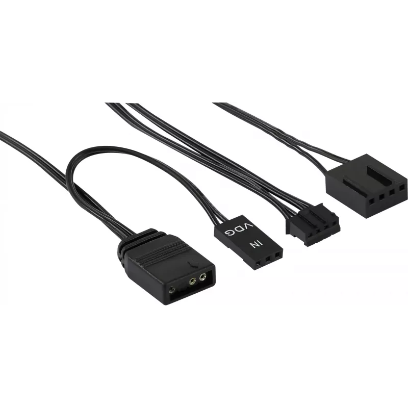 Aerocool MIRAGE12PRO rinkinys 3x ventiliatorius 12cm ARGB 6 kontaktų Hub tylus juodas