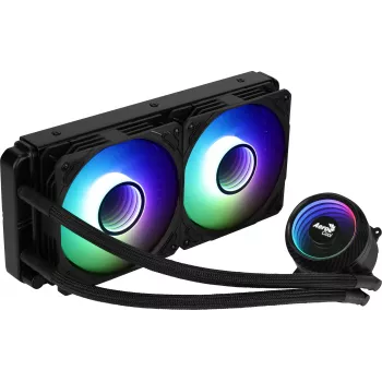 Aerocool MIRAGEL240 skystas CPU aušintuvas, 2x 12cm ARGB ventiliatoriai, TDP 400W, juodas