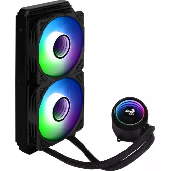 Aerocool MIRAGEL240 skystas CPU aušintuvas, 2x 12cm ARGB ventiliatoriai, TDP 400W, juodas