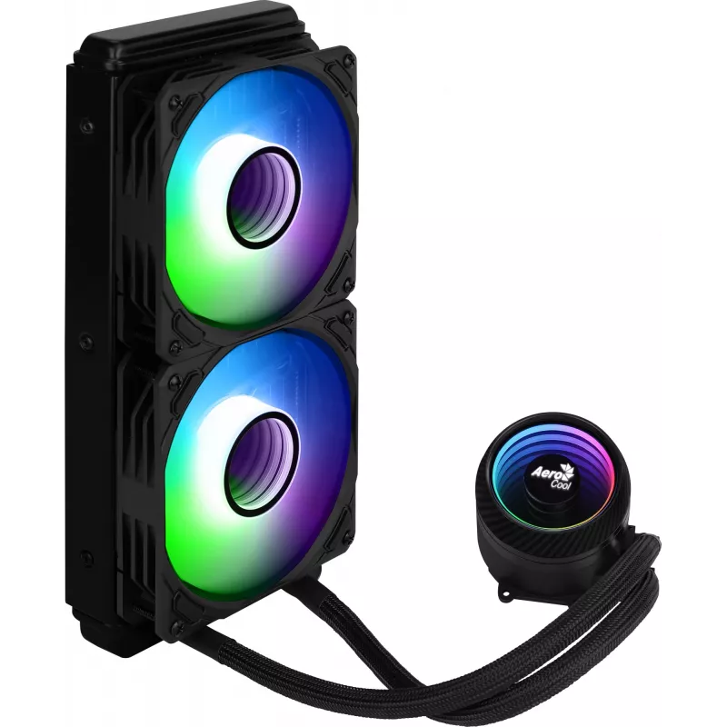 Aerocool MIRAGEL240 skystas CPU aušintuvas, 2x 12cm ARGB ventiliatoriai, TDP 400W, juodas