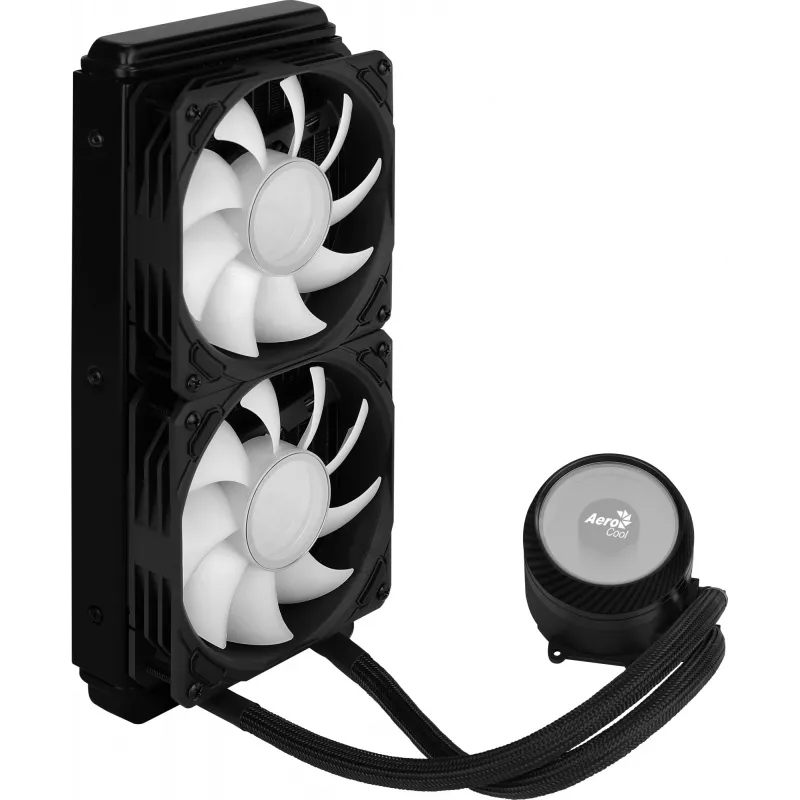 Aerocool MIRAGEL240 skystas CPU aušintuvas, 2x 12cm ARGB ventiliatoriai, TDP 400W, juodas