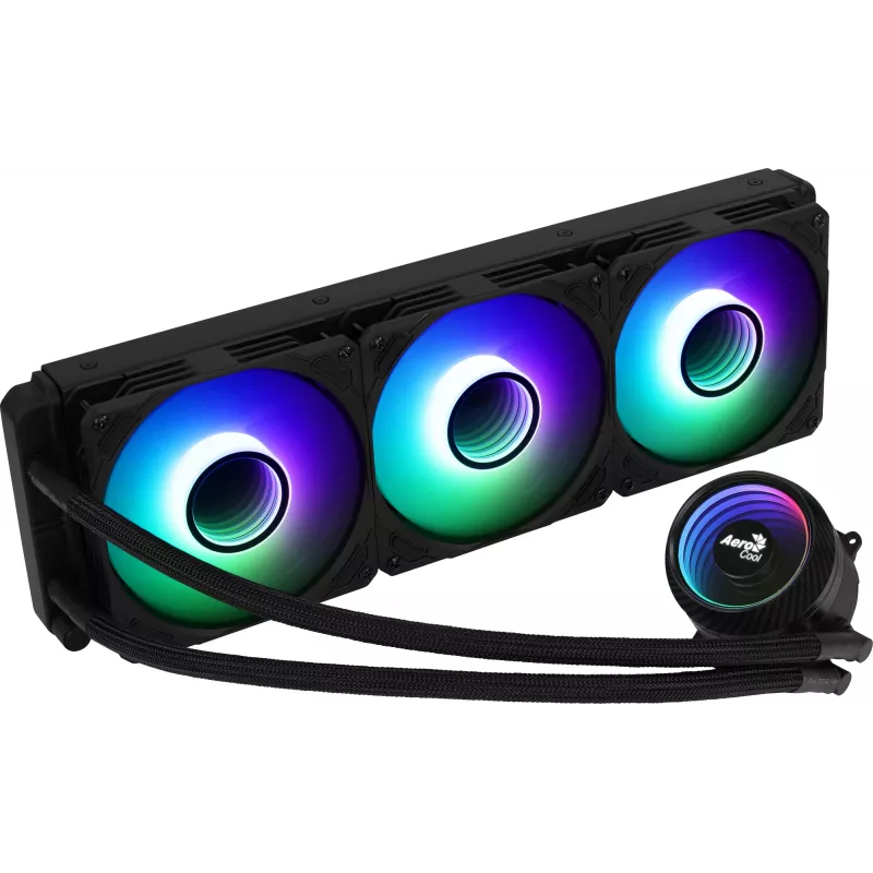 Aerocool MIRAGEL360 skysčio aušintuvas CPU 3x12cm ARGB ventiliatoriai TDP 550W juodas