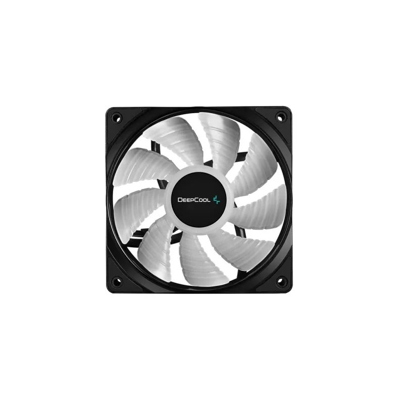 120 mm korpuso ventiliatorius DeepCool RF120 — Baltas/Juodas, 120×25 mm, 4-pin PWM, RGB LED, hidrodinaminis guolis