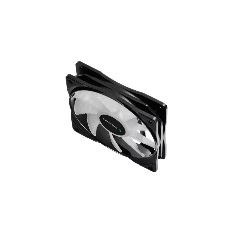 120 mm korpuso ventiliatorius DeepCool RF120 — Baltas/Juodas, 120×25 mm, 4-pin PWM, RGB LED, hidrodinaminis guolis