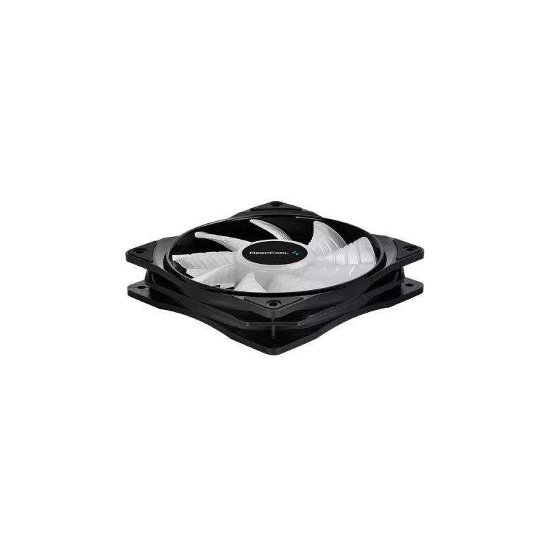 120 mm korpuso ventiliatorius DeepCool RF120 — Baltas/Juodas, 120×25 mm, 4-pin PWM, RGB LED, hidrodinaminis guolis