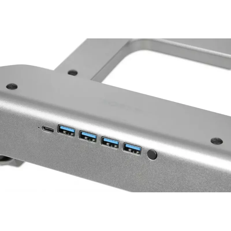 Aušinimo stovas nešiojamam kompiuteriui IBOX NC06 iki 17,3 col. – aliuminis, reguliuojamas aukštis, 4 USB prievadai, tylūs ventiliatoriai