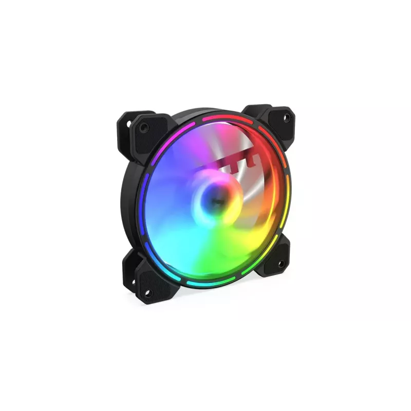 Korpuso ventiliatorius KRUX KRX0067 LUNAR 120 120mm ARGB, 1200 RPM, hidraulinis guolis, 12 V, 5 V LED, 3 kontaktų jungtis, antivibraciniai elementai