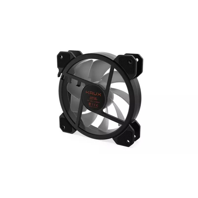 Korpuso ventiliatorius KRUX KRX0067 LUNAR 120 120mm ARGB, 1200 RPM, hidraulinis guolis, 12 V, 5 V LED, 3 kontaktų jungtis, antivibraciniai elementai