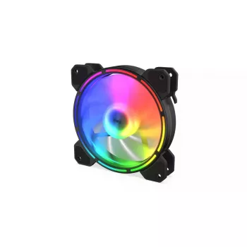 Korpuso ventiliatorius KRUX KRX0067 LUNAR 120 120mm ARGB, 1200 RPM, hidraulinis guolis, 12 V, 5 V LED, 3 kontaktų jungtis, antivibraciniai elementai