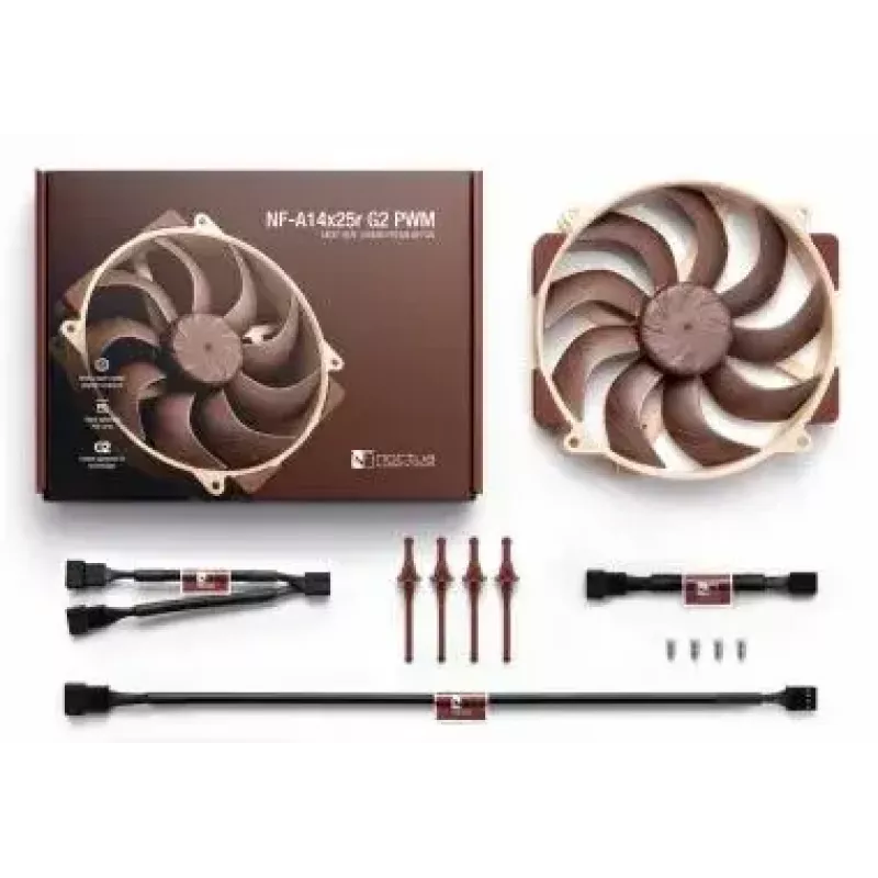 Kompiuterio ventiliatorius Noctua NF-A14x25r G2 PWM 140 mm, 1250–1500 RPM, 155,6 m³/h, 19,7–24,8 dB, 12 V, 4 kontaktų