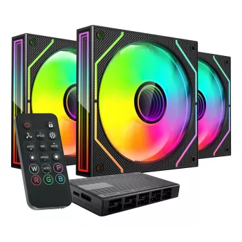 Mars Gaming MF3DPROKIT aušinimo ventiliatorių rinkinys 3×120 mm ARGB juodas