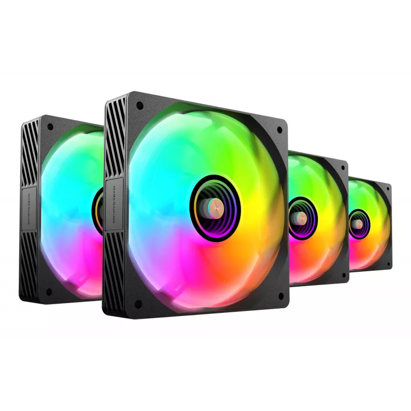 Mars Gaming MFSI4KIT aušinimo komplektas 4x120mm ARGB Infinity Mirror ventiliatoriai su valdikliu ir nuotolinio valdymo pultu