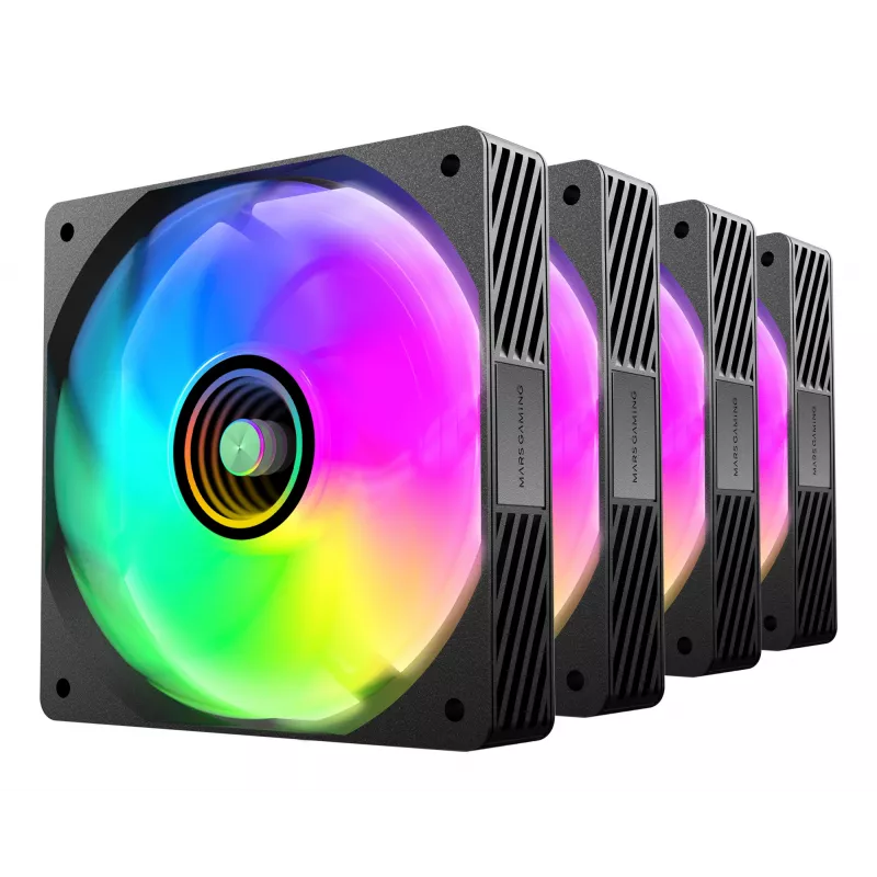 Mars Gaming MFSI4KIT aušinimo komplektas 4x120mm ARGB Infinity Mirror ventiliatoriai su valdikliu ir nuotolinio valdymo pultu