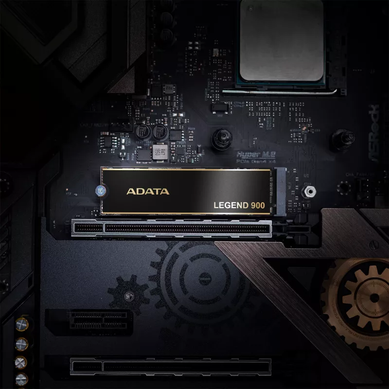 ADATA LEGEND 900 SLEG-900-2TCS M.2 2280 NVMe SSD, 2 TB, PCIe 4.0 x4, NVMe 1.4, 7000/5400 MB/s, juodas/auksinis