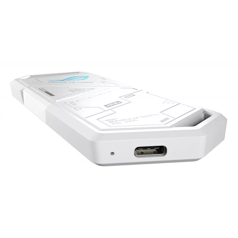 SSD dėklas ASUS ROG Strix Arion White Edition — M.2 PCIe, USB Type-C 10 Gbit/s, vieno disko