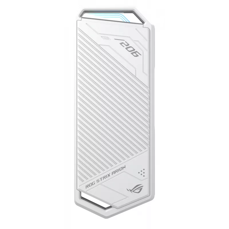 SSD dėklas ASUS ROG Strix Arion White Edition — M.2 PCIe, USB Type-C 10 Gbit/s, vieno disko