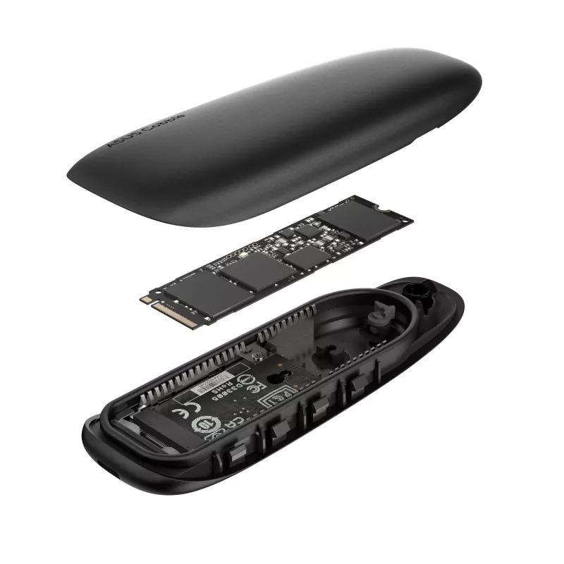ASUS COBBLE juodas išorinis SSD korpusas M.2 NVMe SATA 10Gbps USB-C