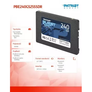 Patriot SSD Burst Elite 240GB PATRIOT Burst Elite 450/320MB/s