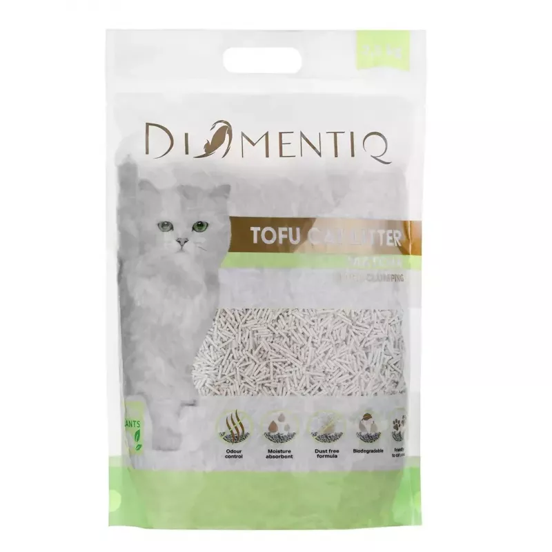 DIAMENTIQ Matcha Ultra kvarcinis tofu katilų kraikas iš žirnių pluošto, be dulkių, 2,5 kg
