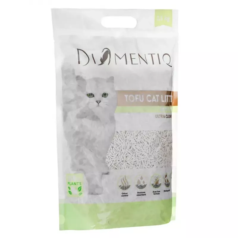 DIAMENTIQ Matcha Ultra kvarcinis tofu katilų kraikas iš žirnių pluošto, be dulkių, 2,5 kg