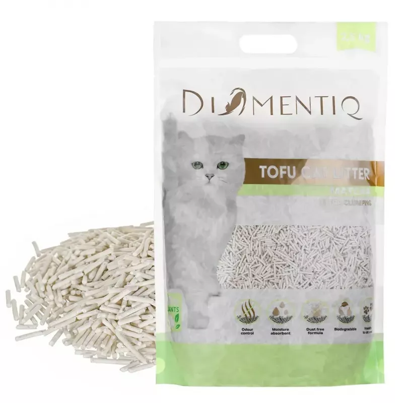 DIAMENTIQ Matcha Ultra kvarcinis tofu katilų kraikas iš žirnių pluošto, be dulkių, 2,5 kg