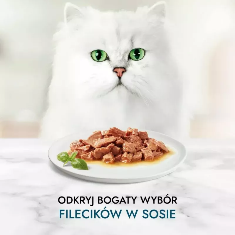 Šlapias kačių ėdalas Purina Nestlé GOURMET Perle Mini filė padaže, maišeliai 60 x 85 g, suaugusioms katėms, 80% drėgmės