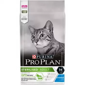Sausas kačių ėdalas Purina Pro Plan Sterilised OPTIrenal Adult Rabbit 1.5 kg – inkstų palaikymui, 41% baltymų, 12% riebalų