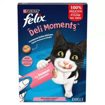 Purina Felix Deli Moments lašišos pasta katėms 4 x 10 g tūbelė