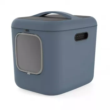 rotho Biala XL didelė plastikinė katės kraiko dėžė, mėlyna, su anglies filtru ir pakabinimo anga, 576×499×614 mm, 2,5 kg