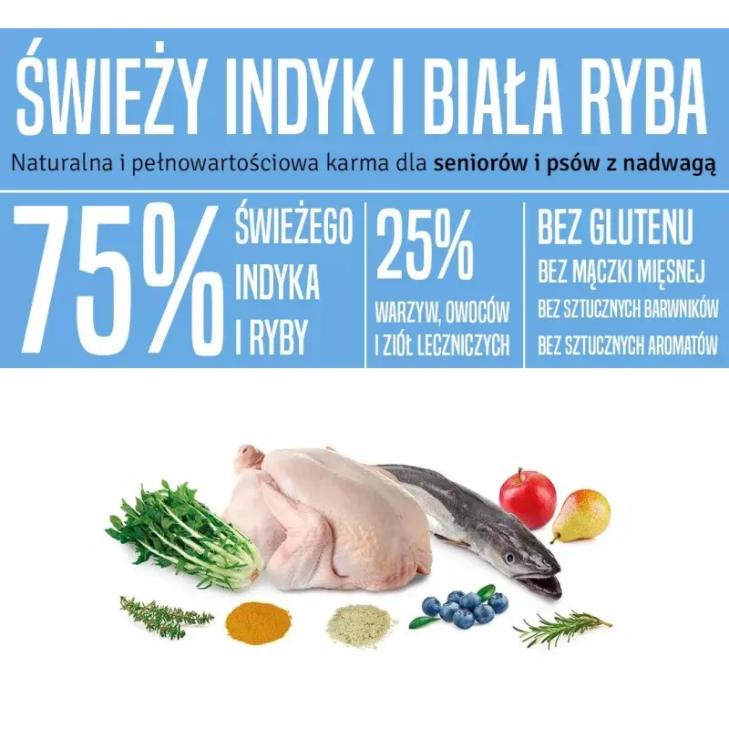Sausas šunų ėdalas ARQUIVET Fresh Senior & Light kalakutiena ir žuvis, 10 kg, 26 % baltymų, 10 % riebalų
